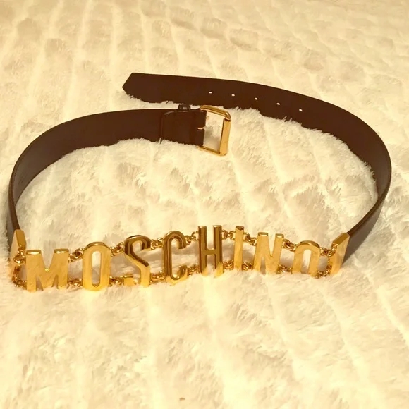 Moschino belt great condition gold and black Vintage Moschino Letter Belt - Raleigh Vintage main image 4